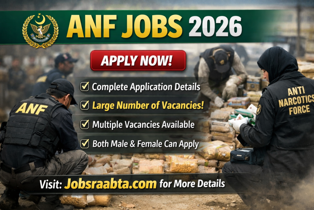 ANF Jobs 2026 | Online Apply Now – Anti Narcotics Force Latest Advertisement