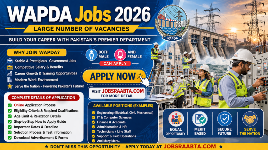 WAPDA Jobs 2026 | Online Apply Now – Latest Advertisement, Eligibility and Application Guide