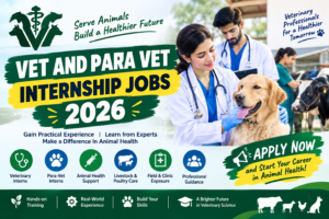 A new opportunity has arrived for recent graduates with the announcement of Vet and Para-Vet Internship Jobs through the official online portal. This program offers valuable practical training for candidates who have completed a Doctor of Veterinary Medicine (DVM) degree or a Livestock Assistant Diploma (LAD). In this article, you will find complete information about the latest recruitment advertisement, required qualifications, Punjab domicile requirements, application deadline, and the step-by-step procedure for applying to internship positions in the Punjab Government Livestock Department.