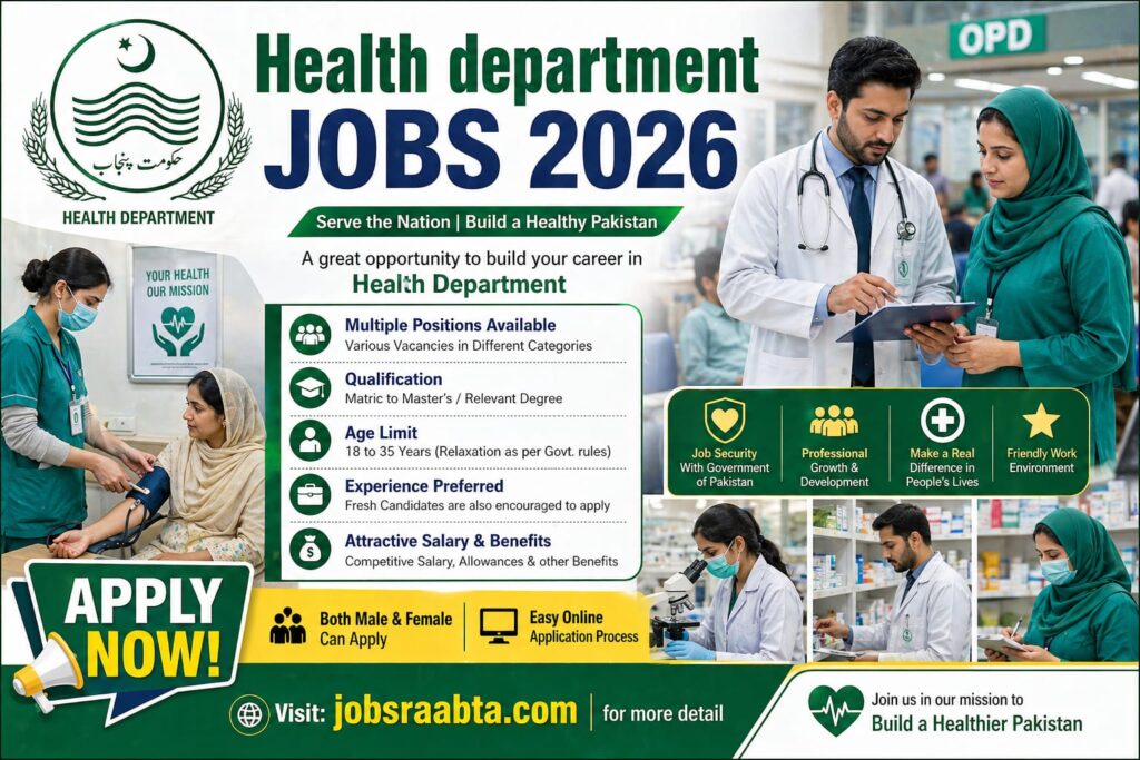 Health Department Jobs 2026 – Online Apply | Latest Punjab Govt Vacancies